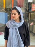 شال زنانه کنفی حاشیه ریش دستک کوک دوزی