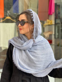شال زنانه کنفی حاشیه ریش دستک کوک دوزی