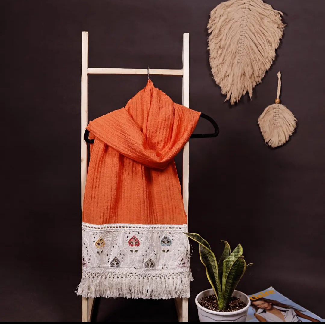 شال زنانه سوزن دوری پارچه وال