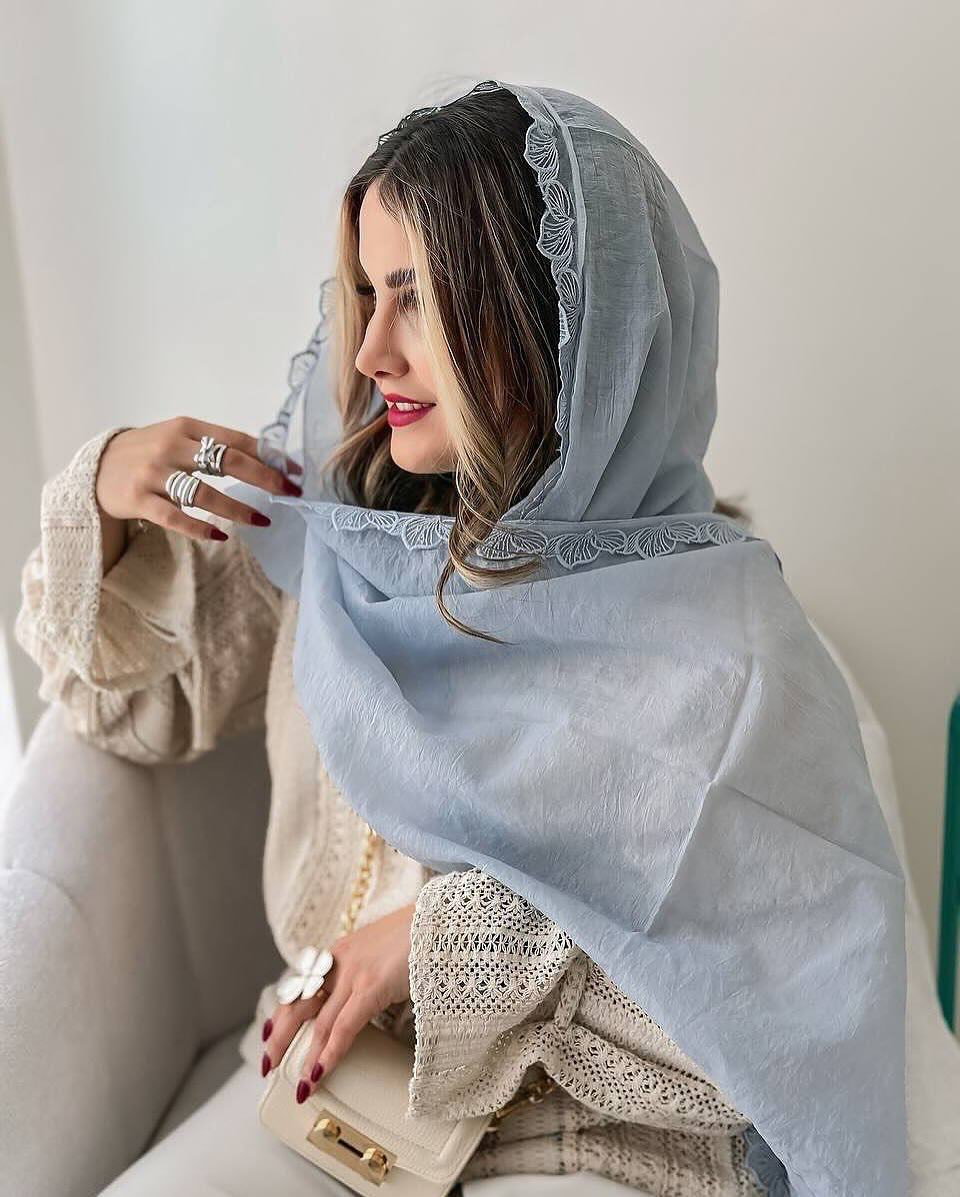 شال زنانه مدل دور دانتل مجلسی