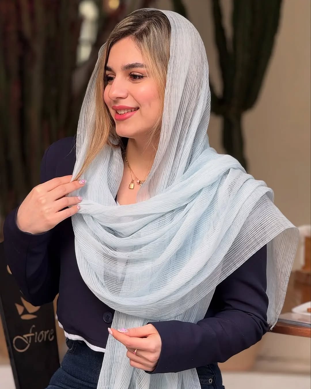 شال زنانه مدل راه راه پارچه وارداتی