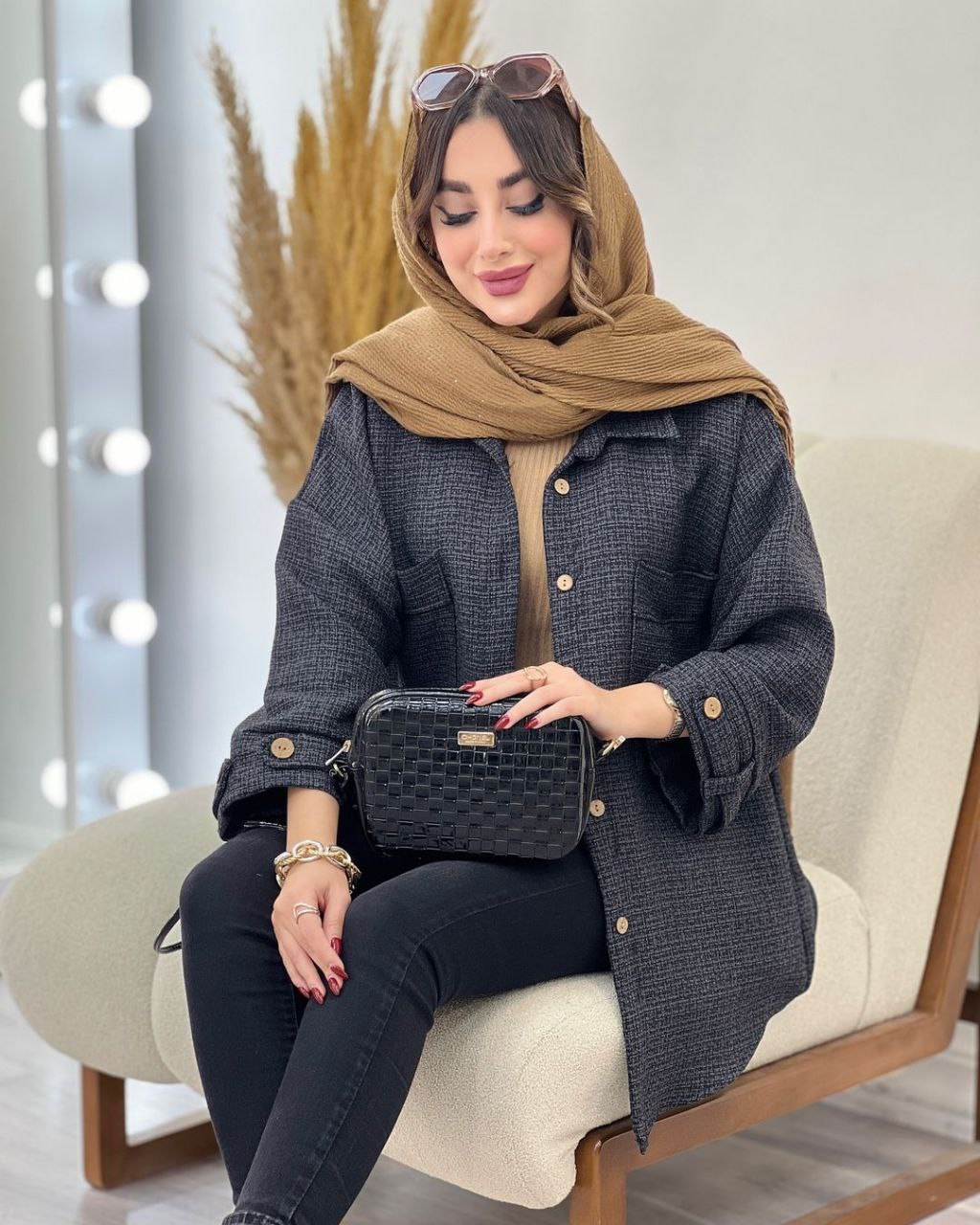 شومیز مانتویی پاییزه زنانه آستین فلش