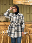 شکت چهار خونه پارچه پشمی زنانه پاییزه
